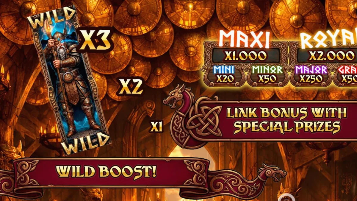 Valhalla Wilds Boost Viking slot game interface